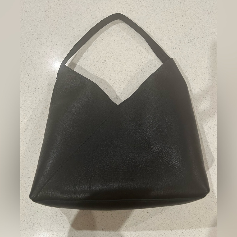Portland Leather Goods Oversized Naomi Shoulder Bag Pebbled Black